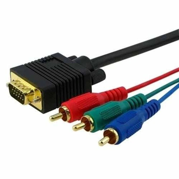 iSparehub VGA to RCA Cable , VGA 15 Pins Male to 3 RCA Male PC / TV Video Cable Connector