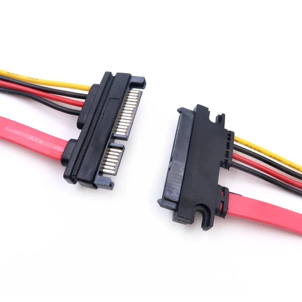iSparehub 22 Pin 7+15 SATA Cable Male to Female Serial ATA SATA Data 4 Pin Molex Male Female Power Combo Extension