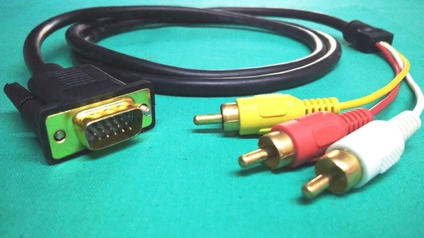 iSparehub VGA to RCA Cable , VGA 15 Pins Male to 3 RCA Male PC / TV Video Cable Connector