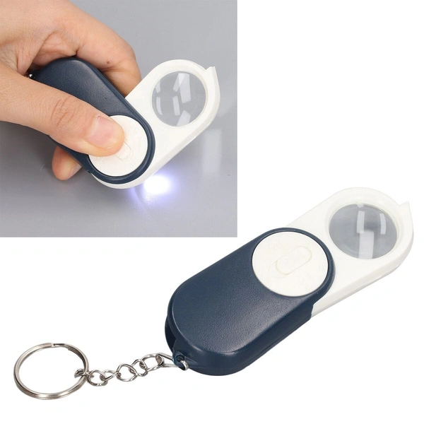 Key Chain Size Magnification Lens Glass With LED Torch Corporate Gift 