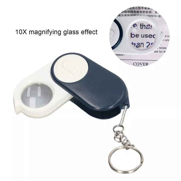 Key Chain Size Magnification Lens Glass With LED Torch Corporate Gift 