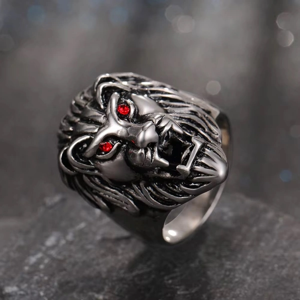 Men’s Silver Lion Head Ring 