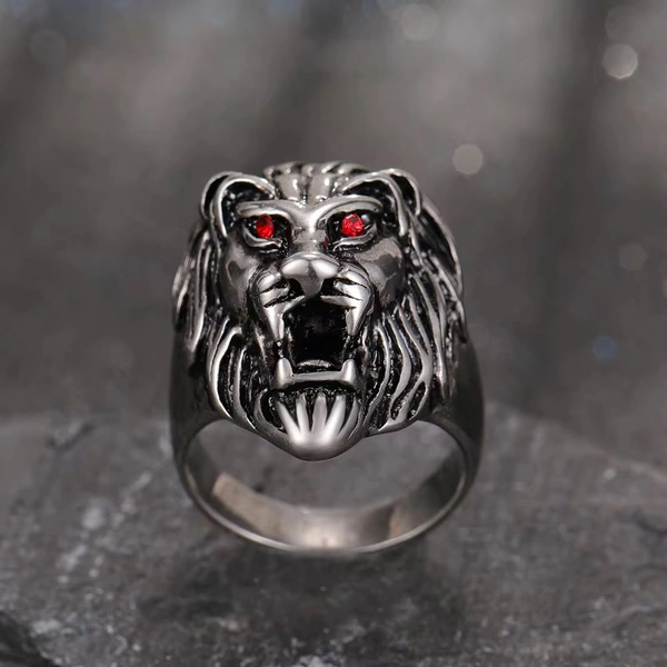 Men’s Silver Lion Head Ring 