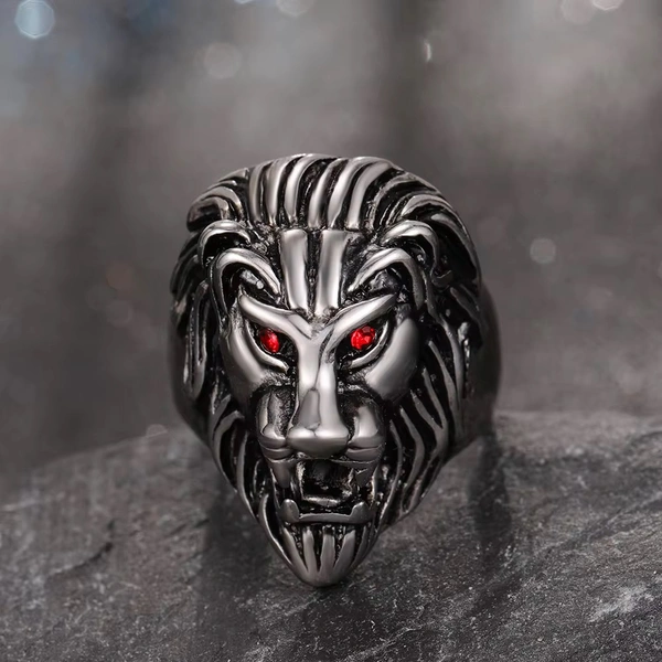 Men’s Silver Lion Head Ring 