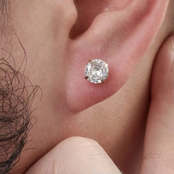 Cubic Zirconia Gold Earring