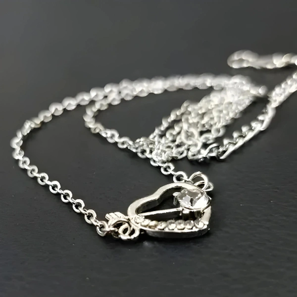 Heart Pendant Necklace | Stainless Steel Jewelry for Women - Free Size