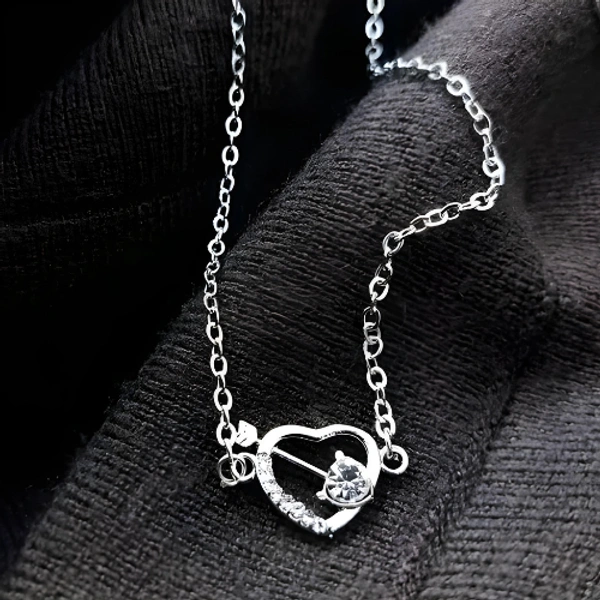Heart Pendant Necklace | Stainless Steel Jewelry for Women - Free Size
