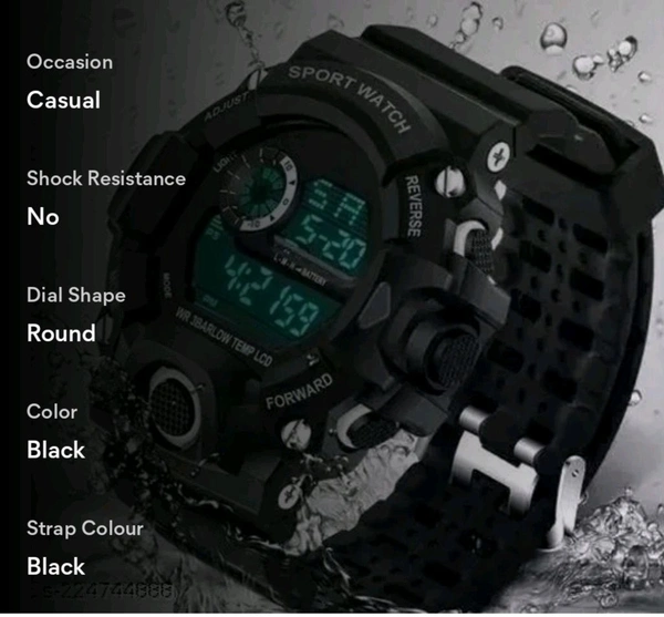Digital Unisex Watch  - Black