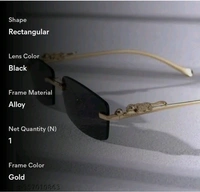 Men's Gold Alloy Glasses 