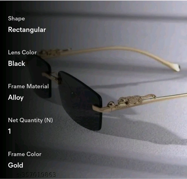 Men's Gold Alloy Glasses 
