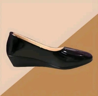 Formal Handmade Black Wedge Shoes For Women  - 4/5/6/7/8/9/10