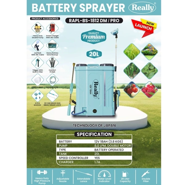 Really RAPL BS-1812 PRO Double Motor Battery Sprayer