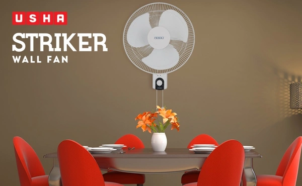 Usha Striker 400 mm Hi Speed Wall Fan (White)