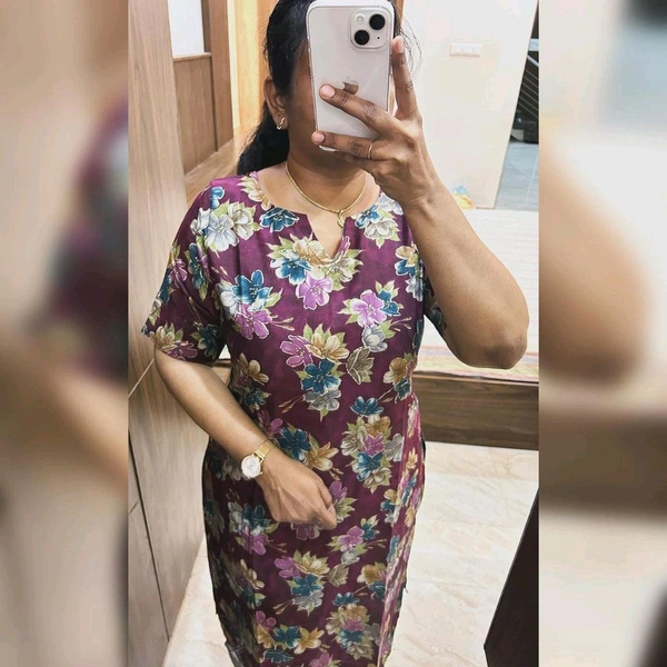 "The Eternal Beauty" Floral Modal Chanderi Kurti - With Lining - M