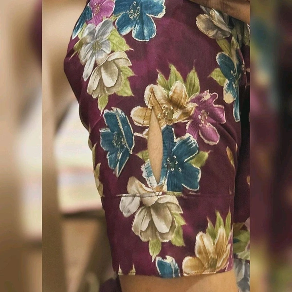 "The Eternal Beauty" Floral Modal Chanderi Kurti - With Lining - XL
