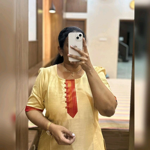 "Shanthini" - Elite Ethnic Wear Slub Silk Kurta  - XXL