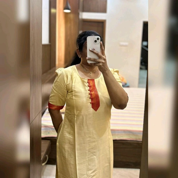 "Shanthini" - Elite Ethnic Wear Slub Silk Kurta  - XXL