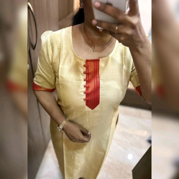 "Shanthini" - Elite Ethnic Wear Slub Silk Kurta  - XXL