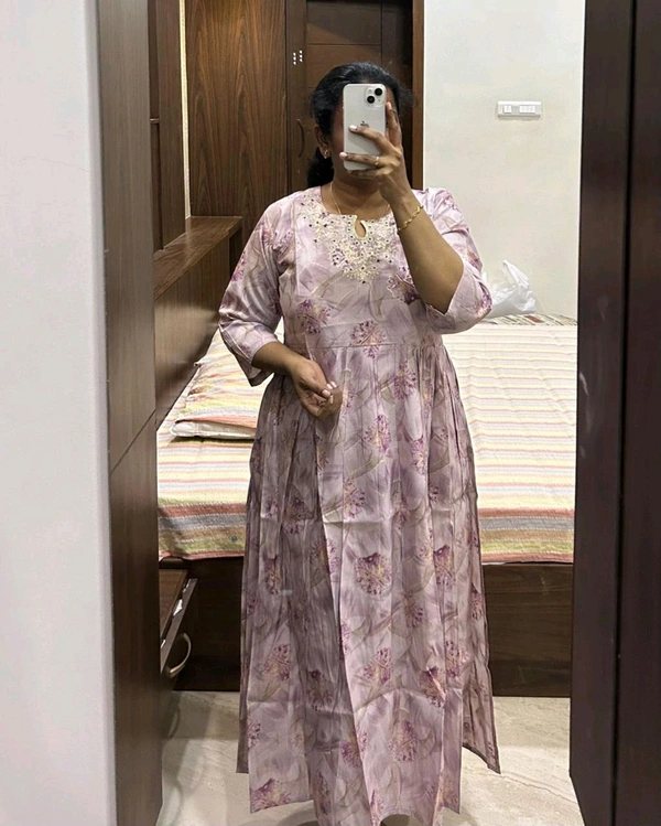 Nyra Cut Modal Chanderi Kurti - XXL