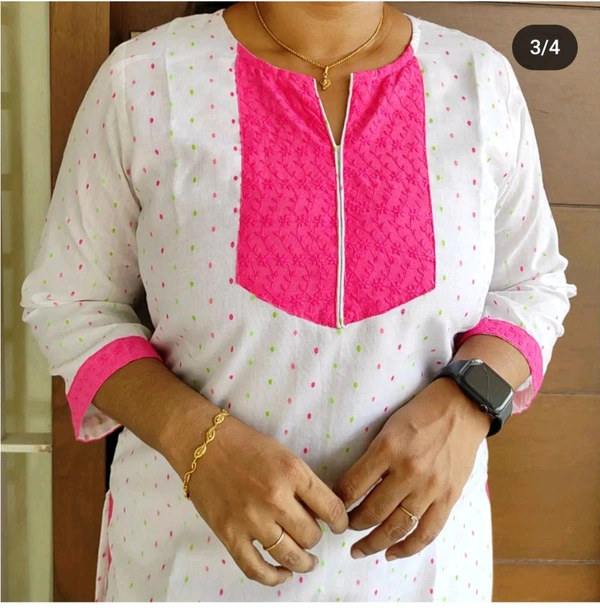 “WhiteSwan” Cotton Kurti - With Lining - XL