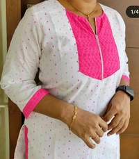 “WhiteSwan” Cotton Kurti - With Lining - XL