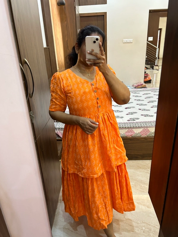 Kantha. Cotton Frock ( With Lining) - L