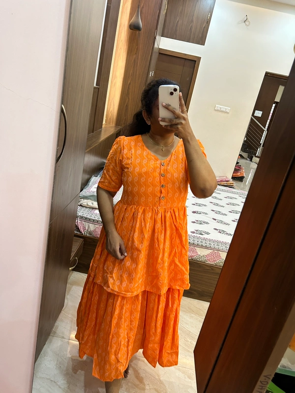 Kantha. Cotton Frock ( With Lining) - L