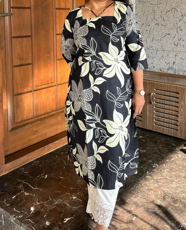 M03 - Enchanting Pure Cotton Kurti ( Without Lining) - XXL