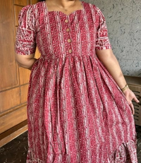 M02 -  Kadhambari Pure Cotton Dress ( With Lining) Openable Buttons  - XXL