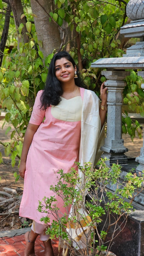 Tussar Silk Kurti And Duppatta ( With Lining) - M