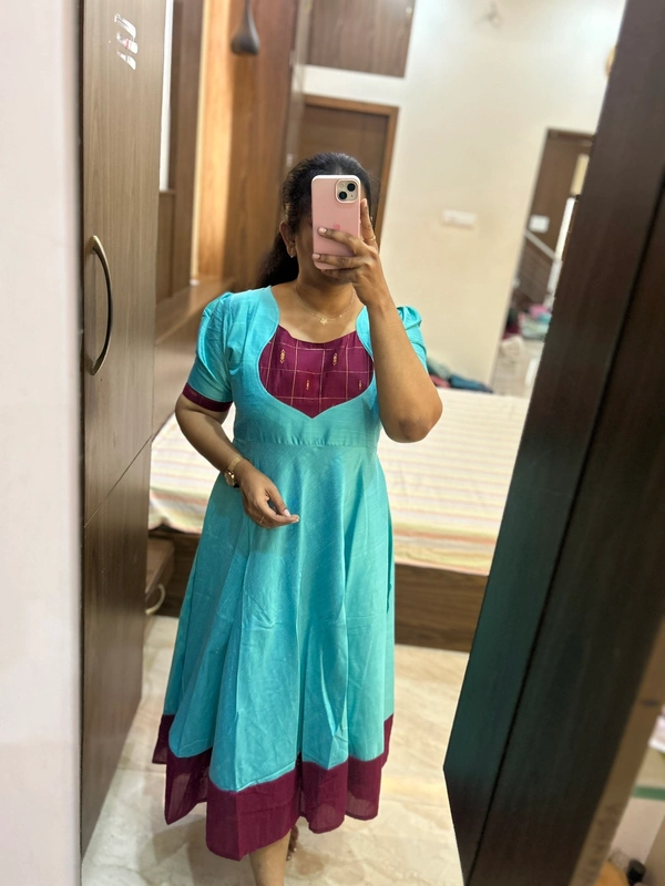 Slubsilk Umbrella Kurti ( Lining) ( Length 46) - XXL
