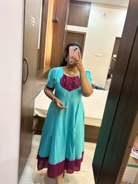 Slubsilk Umbrella Kurti ( Lining) ( Length 46) - XXL