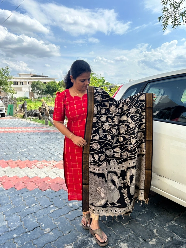 Slubsilk Kurti And Duppatta  - Xxl