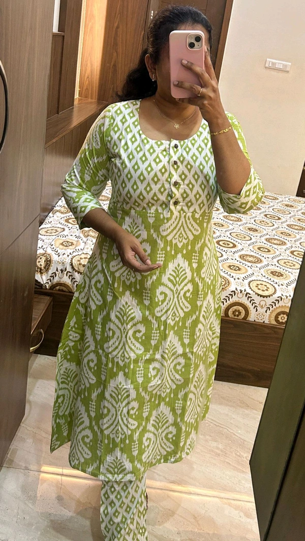 A Line Cotton Kurti And Pant ( Lining) - XXL