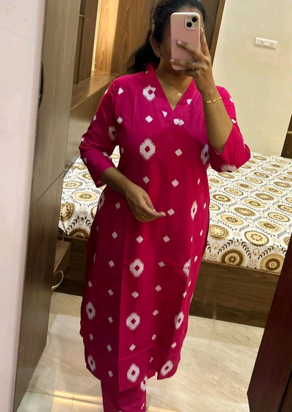 Exotic Pink Co-ord Set Cotton - XXL