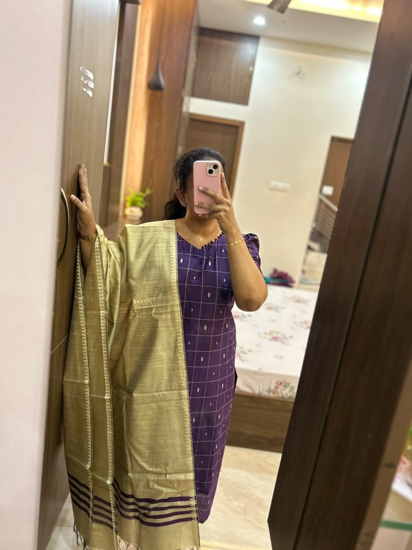 Rawsilk Kurti And Duppatta (lining) - XXL