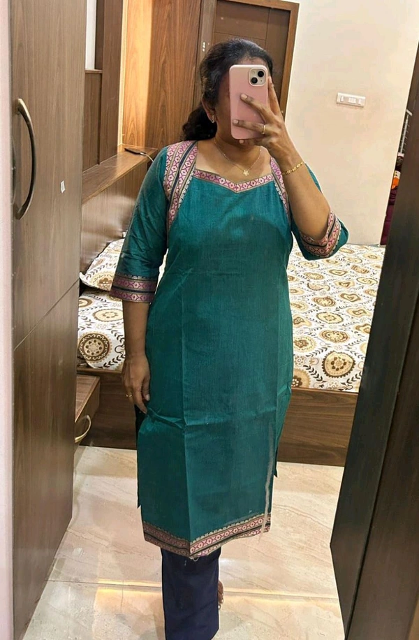 Mangalagiri 3 Pcs Set ( With Lining)( Salwar Pant) With Rope - XL