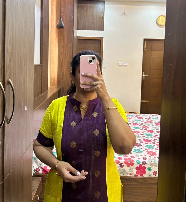 “Shaathvika” Plush Neon And Violet Kurta