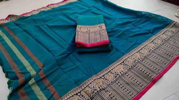 Blueberry Narayanpet Kurta With Dupatta - XS