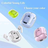 Global Ultra pods Wireless LED Digital Display Transparent Headset Bluetooth Headphones  - Silver, Free
