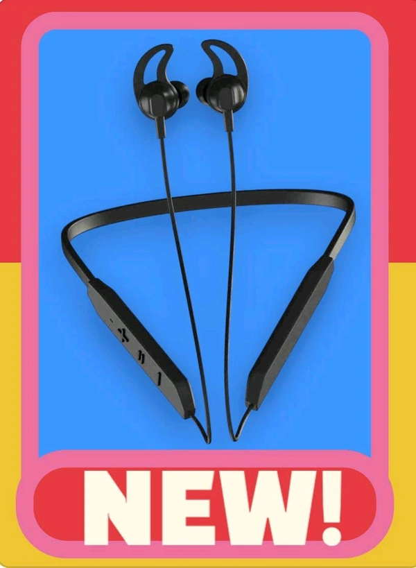 Earphones Bluetooth Headset Neckband Wireless With Mic Headphones - Free, Red Orange