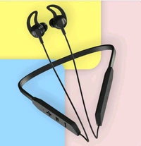 Earphones Bluetooth Headset Neckband Wireless With Mic Headphones - Free, Red Orange