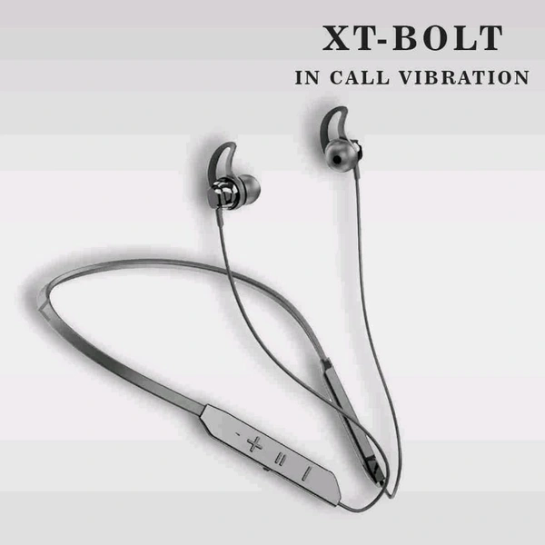 Bolt Smart Neckband with Vibration Alert & Mic,24 Hr Playtime,Noise Cancellation Bluetooth Gaming Headset - Free, Black