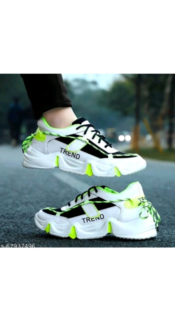 Boys Lace Running Shoes (Green) - Green, 6     7     8     9.    10