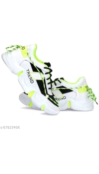 Boys Lace Running Shoes (Green) - Green, 6     7     8     9.    10