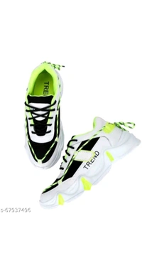 Boys Lace Running Shoes (Green) - Green, 6     7     8     9.    10