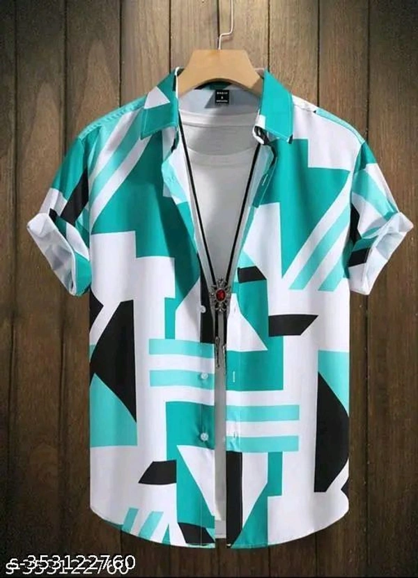 Comfy Graceful Men Shirts - Turquoise, L