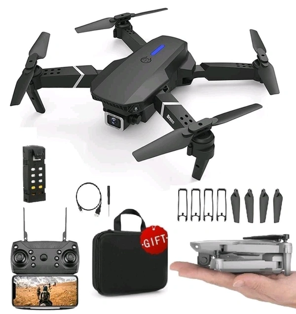 Foldable-Toy-Drone-with-HQ-WiFi-Camera-Remote-Control-for-Kids-Quadcopter-with-Gesture-Selfie-Flips-Bounce - Black