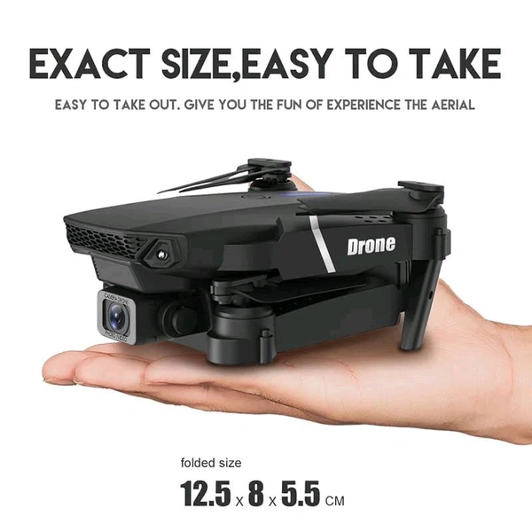 Foldable-Toy-Drone-with-HQ-WiFi-Camera-Remote-Control-for-Kids-Quadcopter-with-Gesture-Selfie-Flips-Bounce - Black