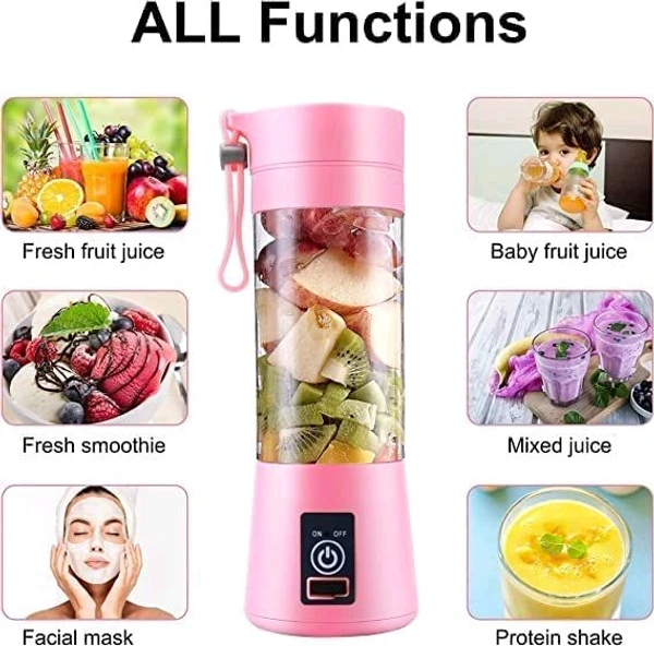 6 Blade Smoothie Maker & Portable Electric USB Juice Maker Bottle | Rechargeable Bottle for Home Office
